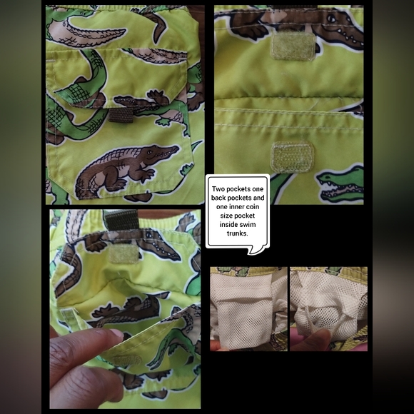 Greendog Alligator crocodile Green Water Board Swimwear Surf Trunks boy size 6 - Picture 15 of 16